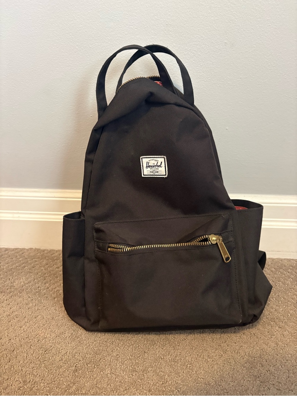 Herschel Supply Company Black Mini Backpack with Gold Zipper
